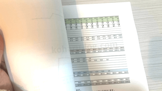 保険チャンネルで実際に作成してもらったライフプラン表