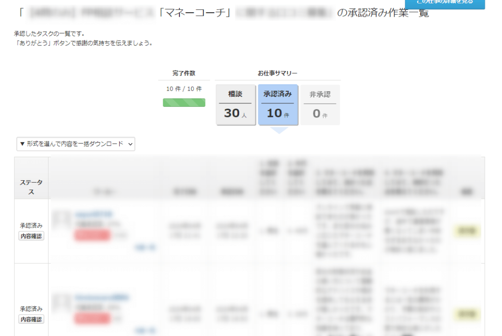 マネーコーチの評判を調査するためにクラウドワークスでアンケートを取った画像